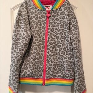 Appaman Gray Leopard Kids Jacket with Rainbow Accents
